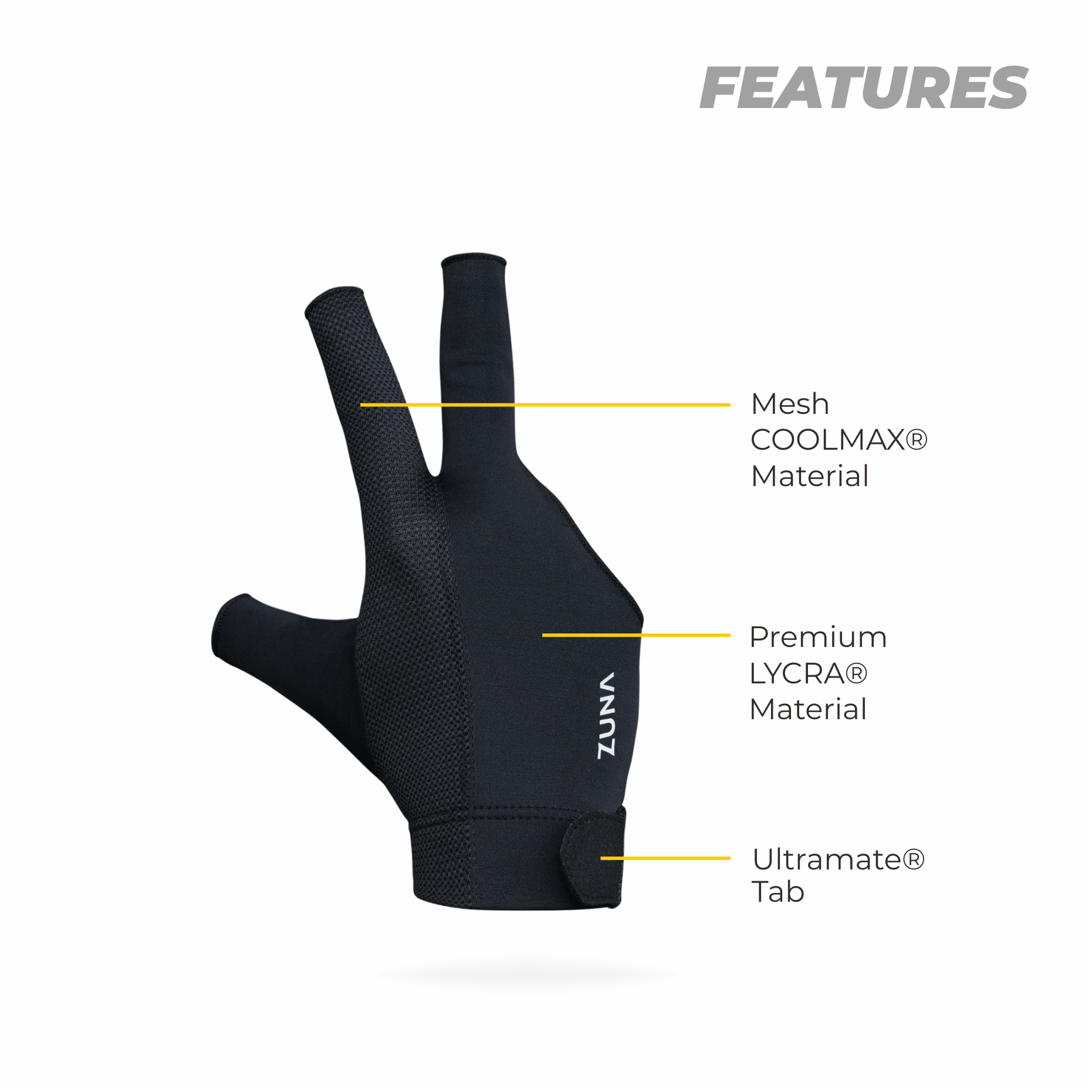 (Right) Half Finger Dezz Billiard Gloves