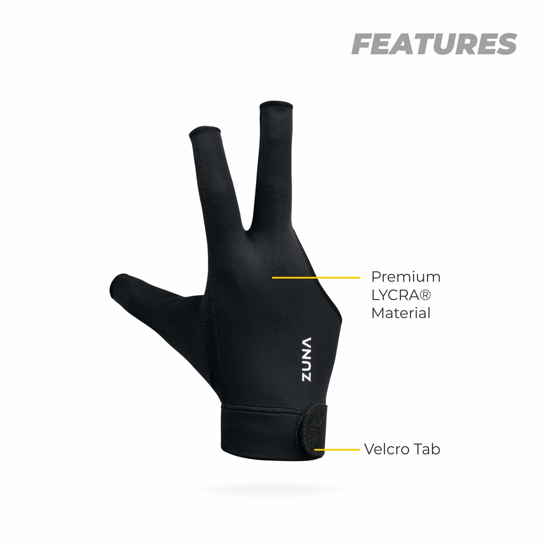 (Right) Half Finger Welly Billiard Gloves