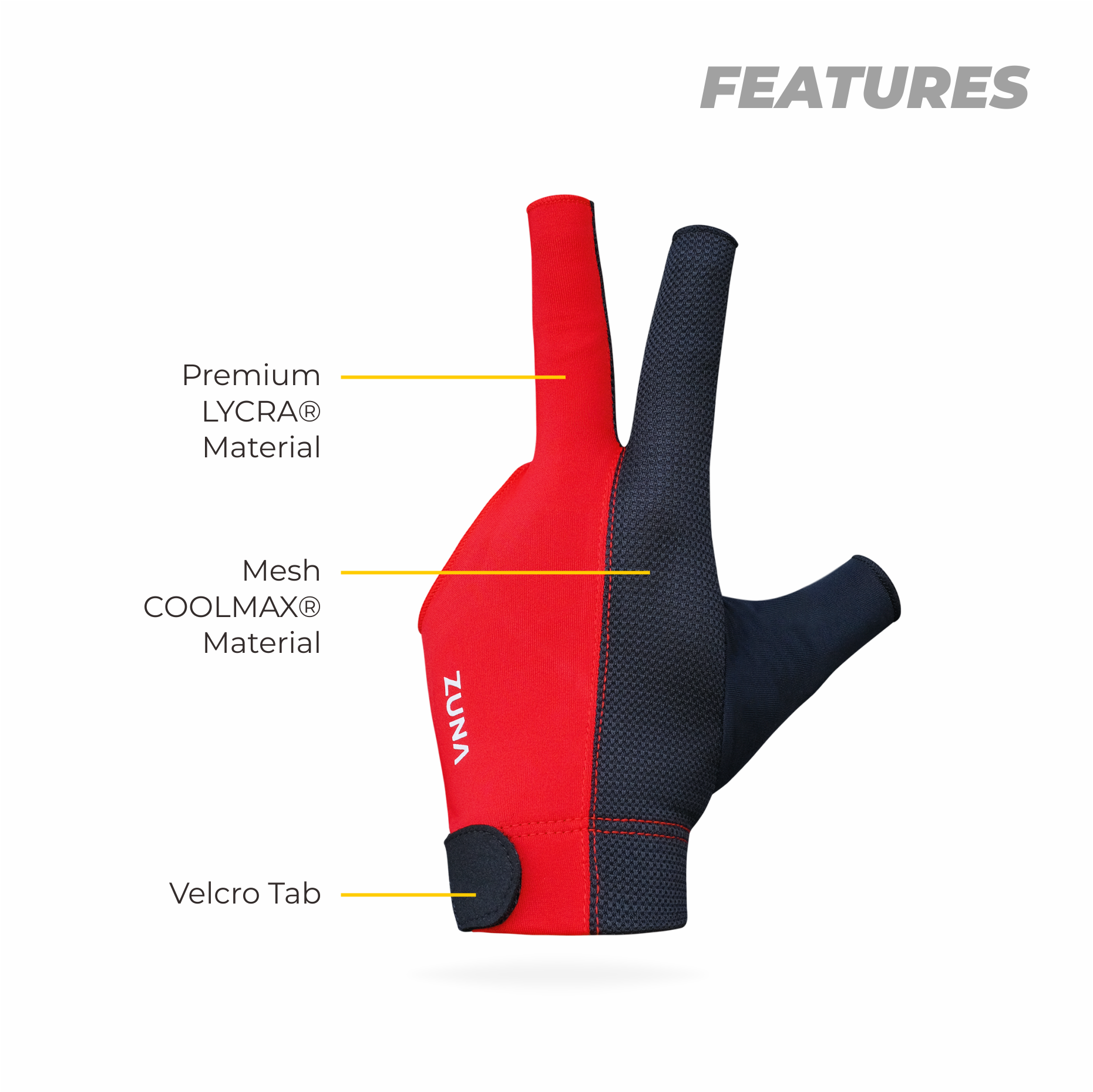 Dezz Half Finger Billiard Gloves